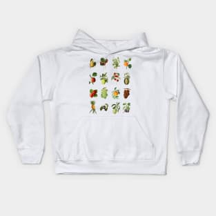 Vintage Fruit Multi Design Set Kids Hoodie